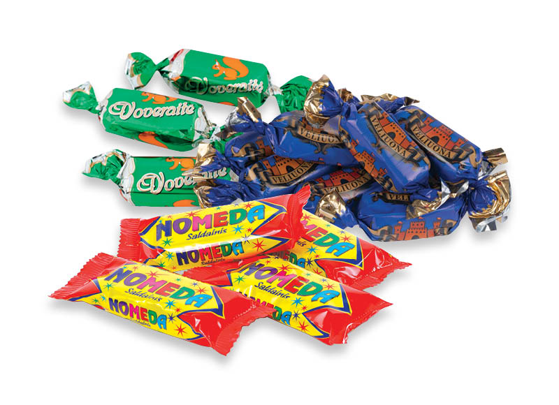 Sveriami saldainiai NOMEDA, VELIUONA ir VOVERAITĖ
			, 
				 1 kg, 3 rūšių