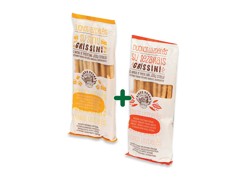 Duonos lazdelės GRISSINI
			, 
				 125 g, 5 rūšių, 1,39 Eur/vnt. Ir IKI EXPRESS_x000D_