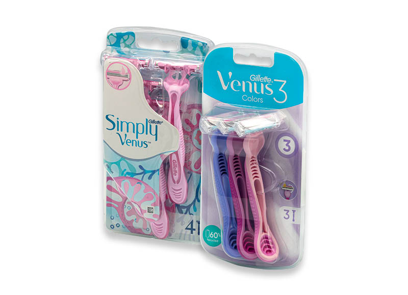 Moteriškiems vienkartiniams skustuvams GILLETTE VENUS
			, 
				 4 rūšių. Ir IKI EXPRESS