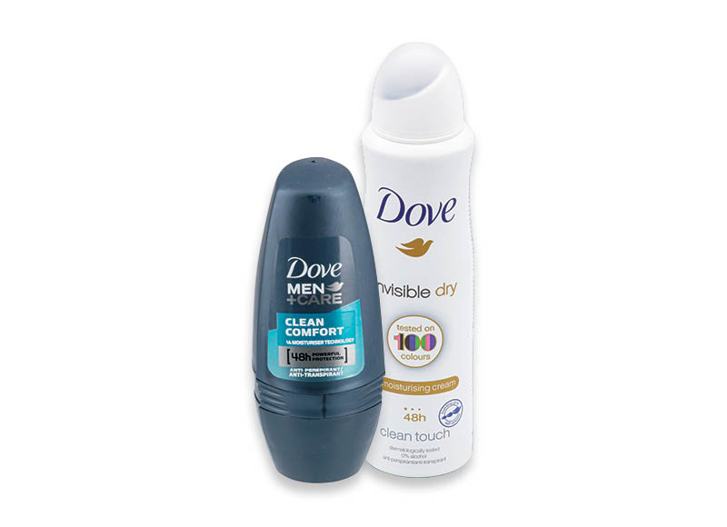 Rutulinis ar purškiamas dezodorantas DOVE
			, 
				 40 ml, 50 ml, 150 ml, 7 rūšių