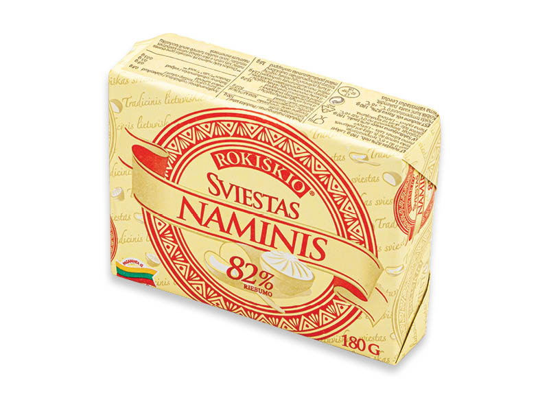 ROKIŠKIO NAMINIS sviestas
			, 
				 180 g, 82 % rieb., 7,72 Eur/kg