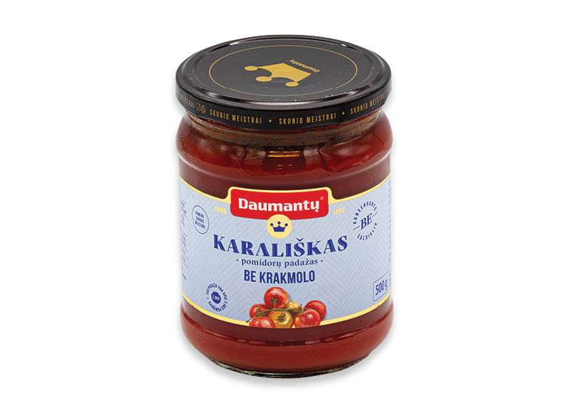 DAUMANTŲ KARALIŠKAS pomidorų padažas be krakmolo
,
500 g, 2,98 Eur/kg DAUMANTŲ KARALIŠKAS pomidorų padažas be krakmolo
,
500 g, 2,98 Eur/kg
