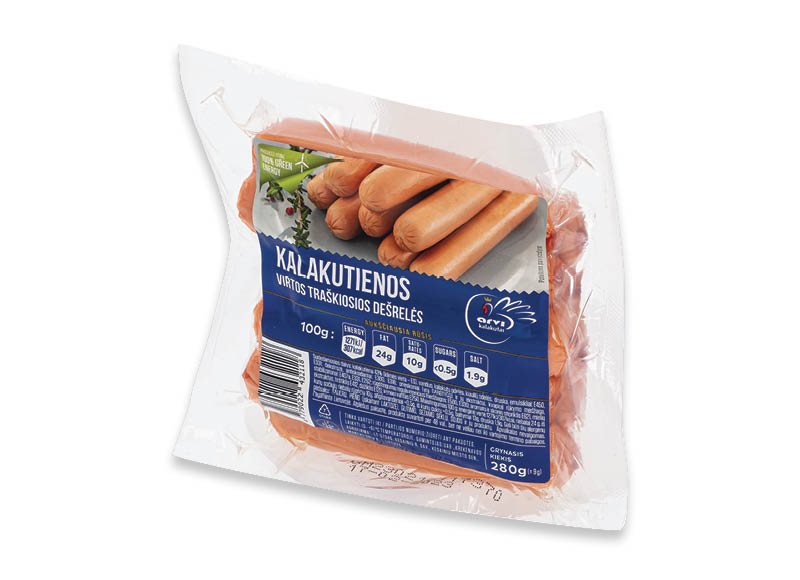 Virtos TRAŠKIOSIOS kalakutienos dešrelės
			, 
				 280 g, 7,11 Eur/kg