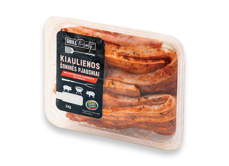 GRILL PARTY kiaulienos šoninės pjausniai su kaulu pikantiškame marinate
			, 
				 1 kg