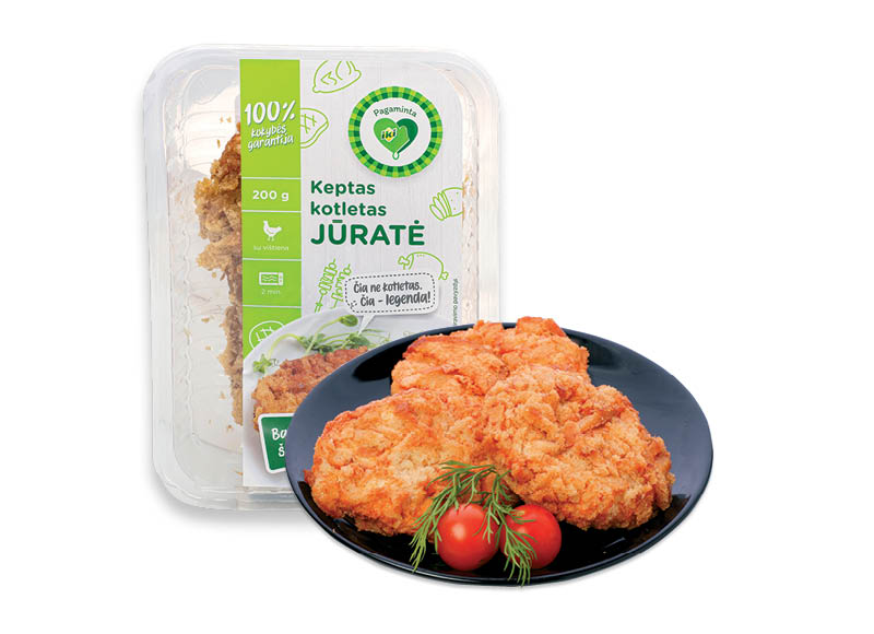 PAGAMINTA IKI keptas JŪRATĖS kotletas
			, 
				 200 g, 14,95 Eur/kg. Ir IKI EXPRESS