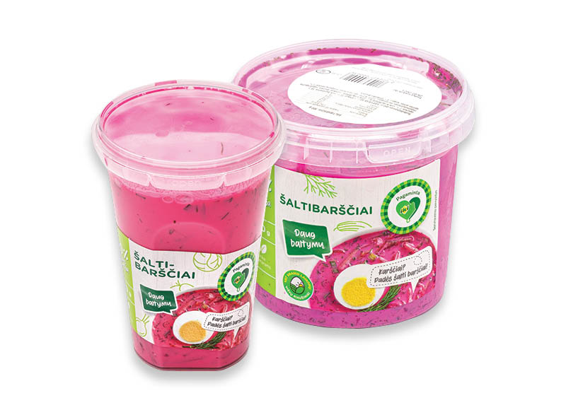 PAGAMINTA IKI šaltibarščiams
			, 
				 400 g, 900 g