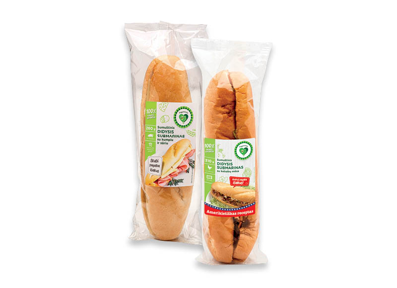 PAGAMINTA IKI didysis submarinas
			, 
				 260 g, 310 g, 2 rūšių. Ir IKI EXPRESS