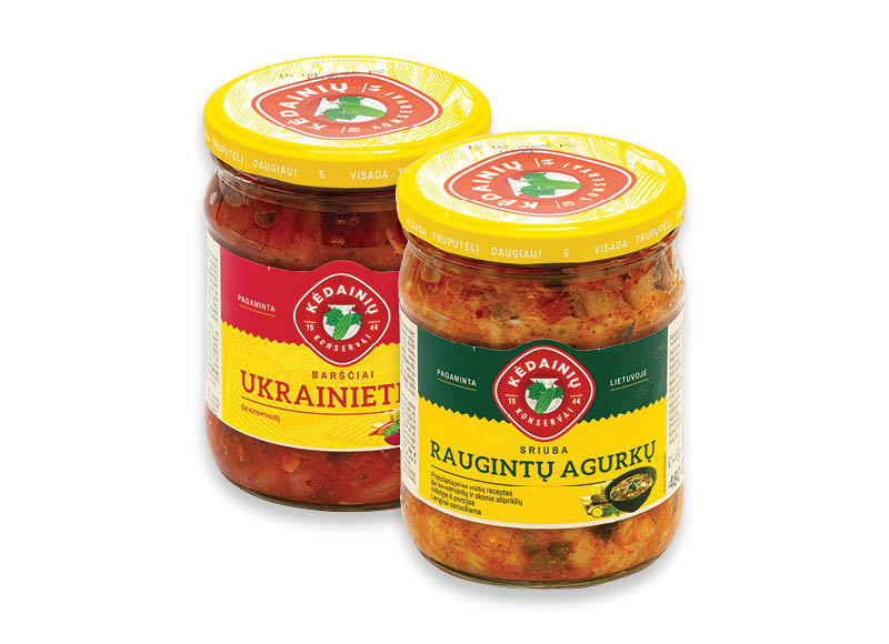 KĖDAINIŲ konservuotoms sriuboms ir pusgaminiams
			, 
				 480 g, įvairių rūšių
