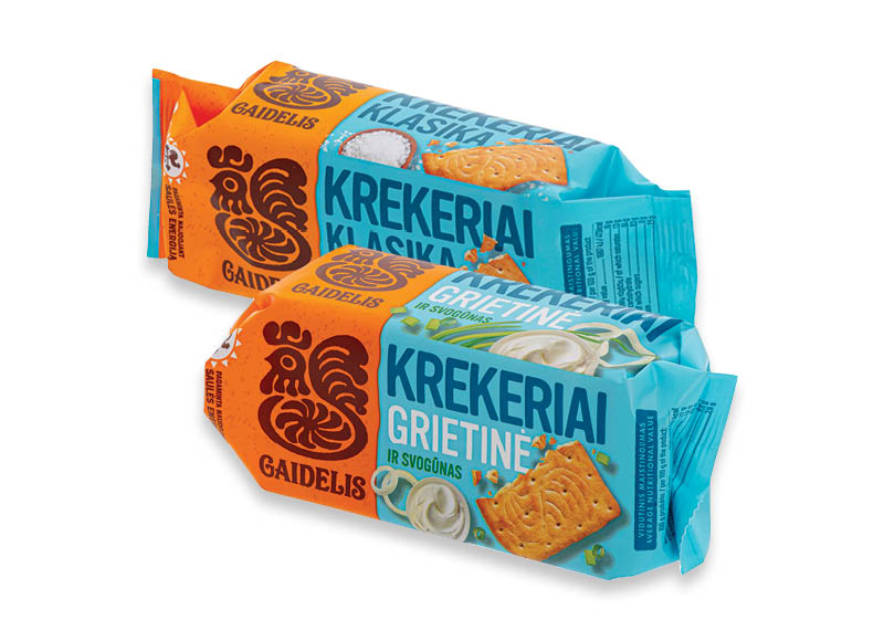 Krekeriai GAIDELIS
			, 
				 70 g, 72 g, 2 rūšių