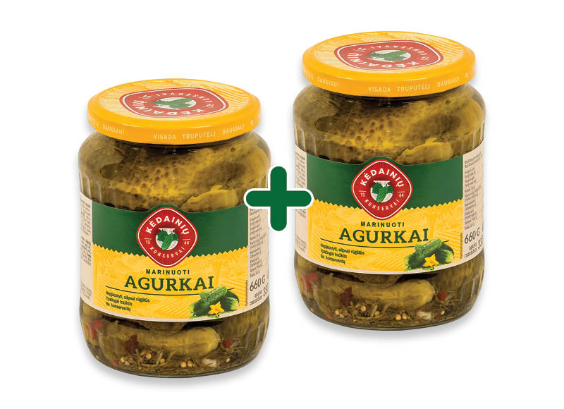 Marinuoti KĖDAINIŲ agurkai
,
660 g, 2,69 Eur/vnt. Marinuoti KĖDAINIŲ agurkai
,
660 g, 2,69 Eur/vnt.