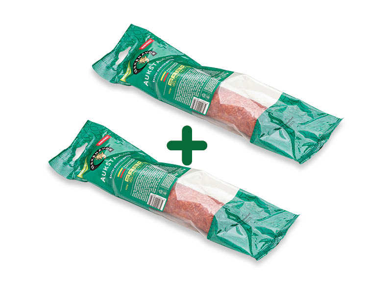 Šaltai rūkyta AUKŠTAIČIŲ dešra
,
230 g, 3,49 Eur/vnt. Šaltai rūkyta AUKŠTAIČIŲ dešra
,
230 g, 3,49 Eur/vnt.