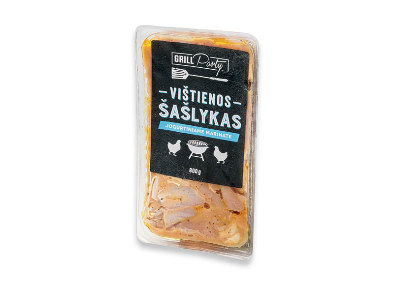GRILL PARTY vištienos šašlykas jogurtiniame marinate
			, 
				 800 g, 4,99 Eur/kg