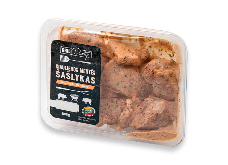 GRILL PARTY kiaulienos mentės šašlykas majonezo marinate
			, 
				 800 g, 4,49 Eur/kg