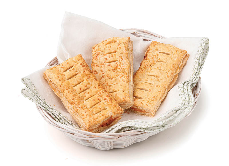 Sluoksniuota bemielė bandelė su pikantišku kumpio ir varškės įdaru
			, 
				 65 g, 9,08 Eur/kg
