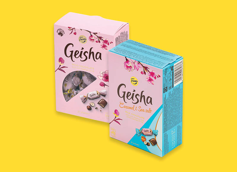 Saldainių dėžutė GEISHA, KARL FAZER
			, 
				 150 g, 4 rūšių, 16,60 Eur/kg. Pasiūlymas galioja iki 2023 08 27