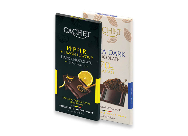 Šokolado plytelė CACHET
			, 
				 100 g, 2 rūšių, 17,90 Eur/kg
