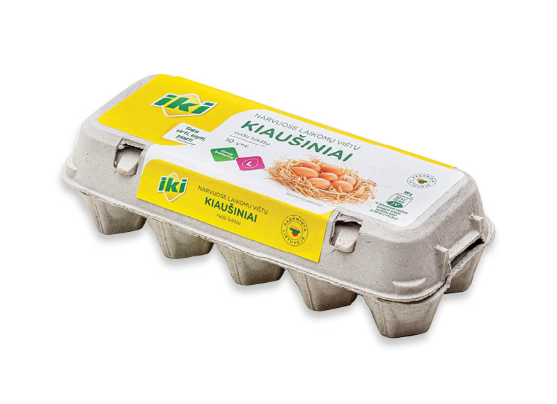 IKI vištų kiaušiniai rudu lukštu
,
10 vnt., L dydžio, 0,18 Eur/vnt. Ir IKI EXPRESS IKI vištų kiaušiniai rudu lukštu
,
10 vnt., L dydžio, 0,18 Eur/vnt. Ir IKI EXPRESS