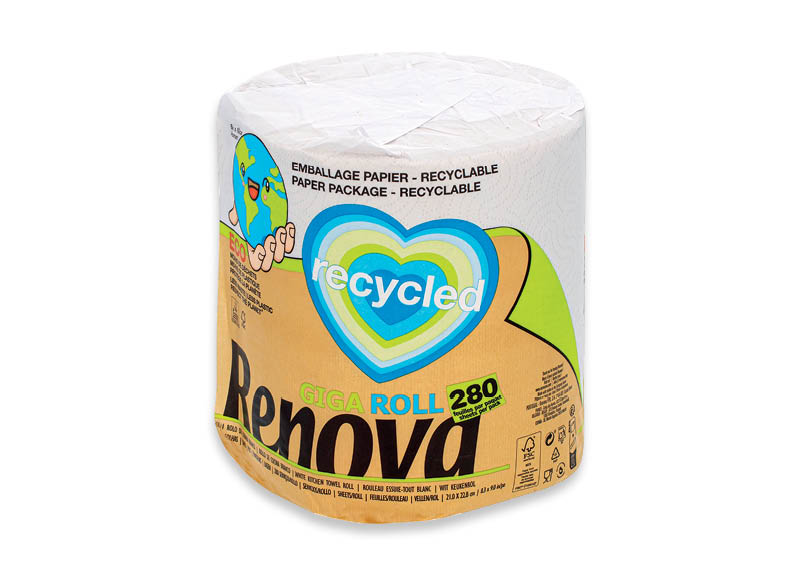 Popieriniai rankšluosčiai RENOVA RECYCLED GIGAROLL
			, 
				 1 vnt., 2 sl.