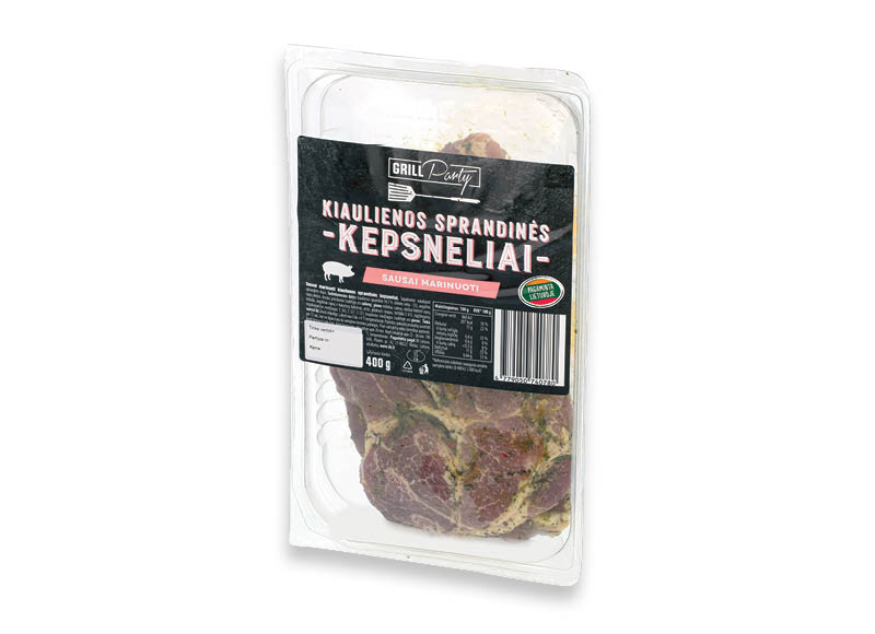 GRILL PARTY sausai marinuoti kiaulienos sprandinės kepsneliai
			, 
				 400 g, 9,98 Eur/kg