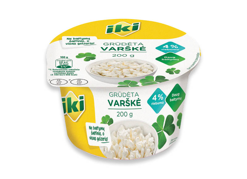 IKI GRŪDĖTA varškė
,
200 g, 4 % rieb., 3,95 Eur/kg IKI GRŪDĖTA varškė
,
200 g, 4 % rieb., 3,95 Eur/kg