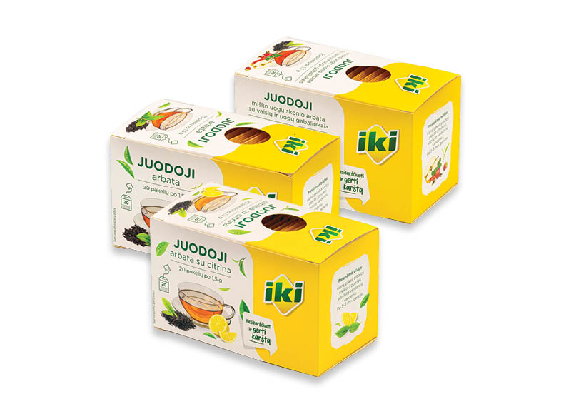 IKI juodoji arbata
,
20 vnt., 3 rūšių, 0,05 Eur/vnt. IKI juodoji arbata
,
20 vnt., 3 rūšių, 0,05 Eur/vnt.