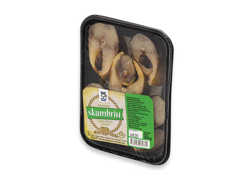 Šaltai rūkyti skumbrių gabaliukai
			, 
				 270 g, 8,11 Eur/kg. A lygio parduotuvėse
