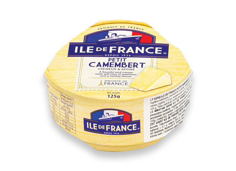 Sūris ILE DE FRANCE CAMEMBERT
,
125 g, 27,12 Eur/kg. A lygio parduotuvėse Sūris ILE DE FRANCE CAMEMBERT
,
125 g, 27,12 Eur/kg. A lygio parduotuvėse