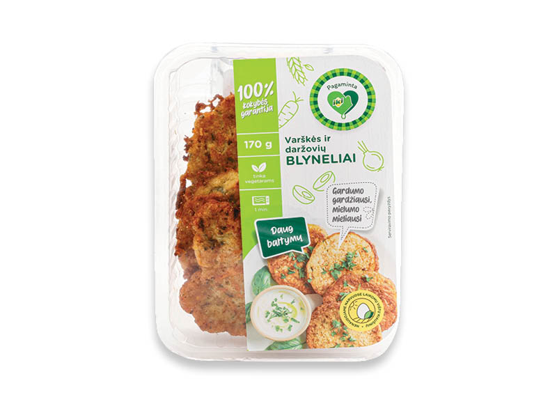 PAGAMINTA IKI daržovių ir varškės blyneliai
			, 
				 170 g, 11,12 Eur/kg. A lygio parduotuvėse