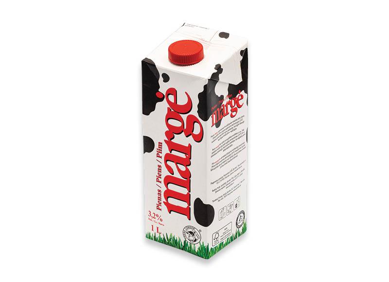 Pienas MARGĖ
			, 
				 1 l, 3,2 % rieb. A lygio parduotuvėse