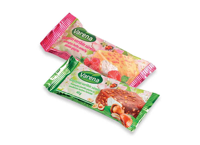 Glaistytas varškės sūrelis VARĖNA
			, 
				 40 g, 2 rūšių, 12,25 Eur/kg