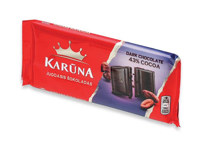 Juodasis šokoladas KARŪNA
,
80 g, 9,87 Eur/kg Juodasis šokoladas KARŪNA
,
80 g, 9,87 Eur/kg