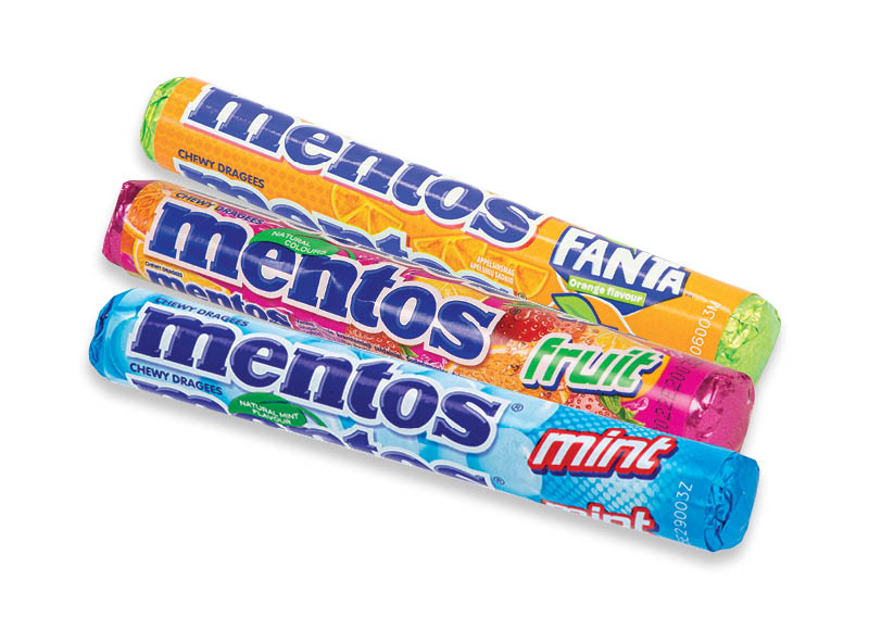 Kramtomieji saldainiai MENTOS
			, 
				 37,5 g, 38 g, 4 rūšių