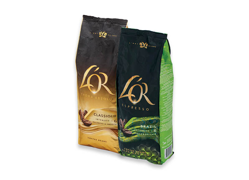 Kavos pupelės L’OR
			, 
				 1 kg, 3 rūšių. Ir IKI EXPRESS