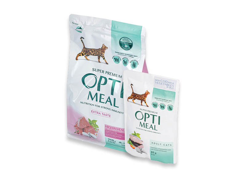 Visaverčiam kačių ėdalui OPTIMEAL
			, 
				 85 g, 700 g, 1,5 kg, 8 rūšių