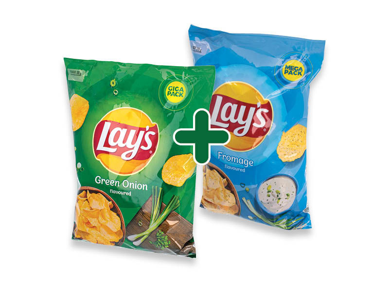 Bulvių traškučiai LAY’S
,
190 g, 200 g, 210 g, 215 g, 5 rūšių, 3,29 Eur/vnt. Bulvių traškučiai LAY’S
,
190 g, 200 g, 210 g, 215 g, 5 rūšių, 3,29 Eur/vnt.