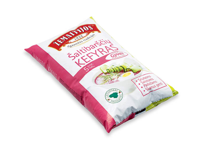ŽEMAITIJOS ŠALTIBARŠČIŲ kefyras
			, 
				 0,9 kg, 5 % rieb., 2,19 Eur/vnt.