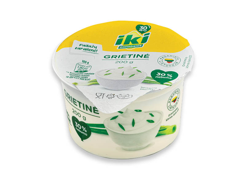 IKI grietinė
,
200 g, 30 % rieb., 4,95 Eur/kg IKI grietinė
,
200 g, 30 % rieb., 4,95 Eur/kg