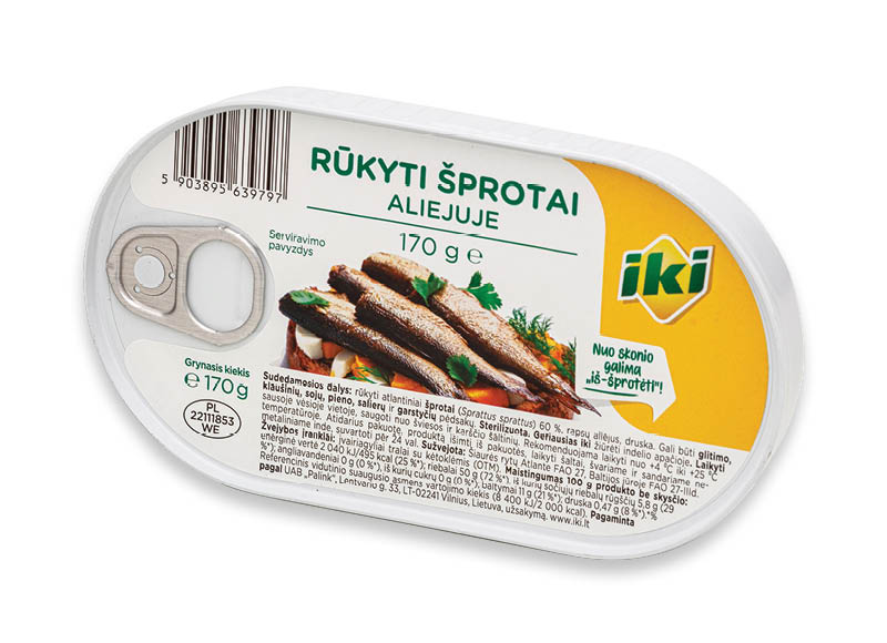 IKI rūkyti šprotai aliejuje
,
170 g, 7,00 Eur/kg IKI rūkyti šprotai aliejuje
,
170 g, 7,00 Eur/kg