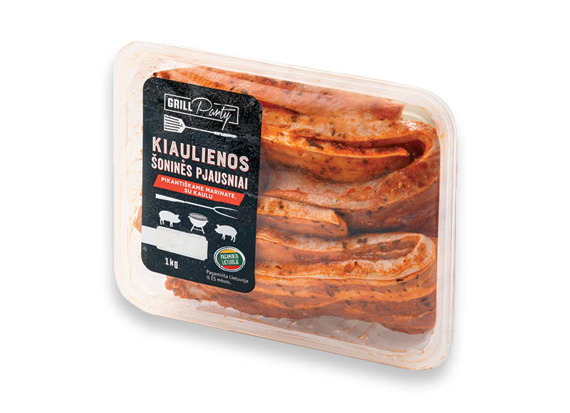 GRILL PARTY kiaulienos šoninės pjausniai su kaulu pikantiškame marinate
			, 
				 1 kg