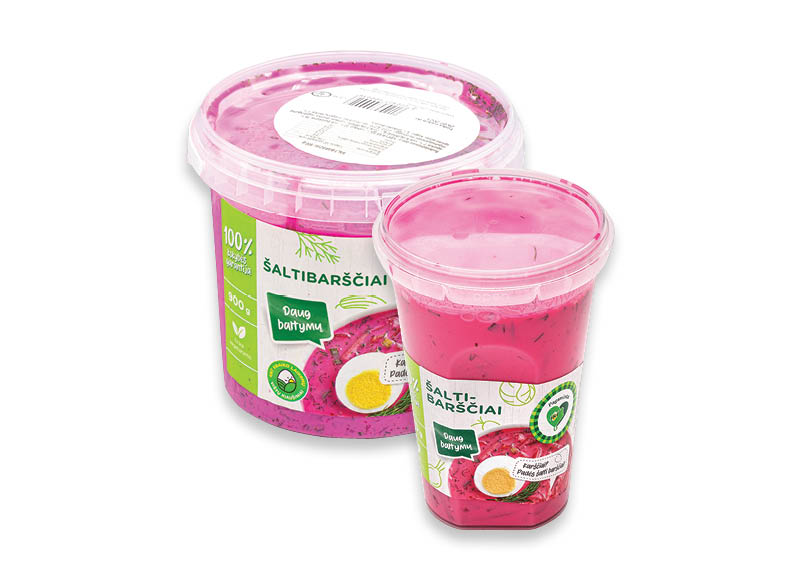 PAGAMINTA IKI šaltibarščiams
			, 
				 400 g, 900 g