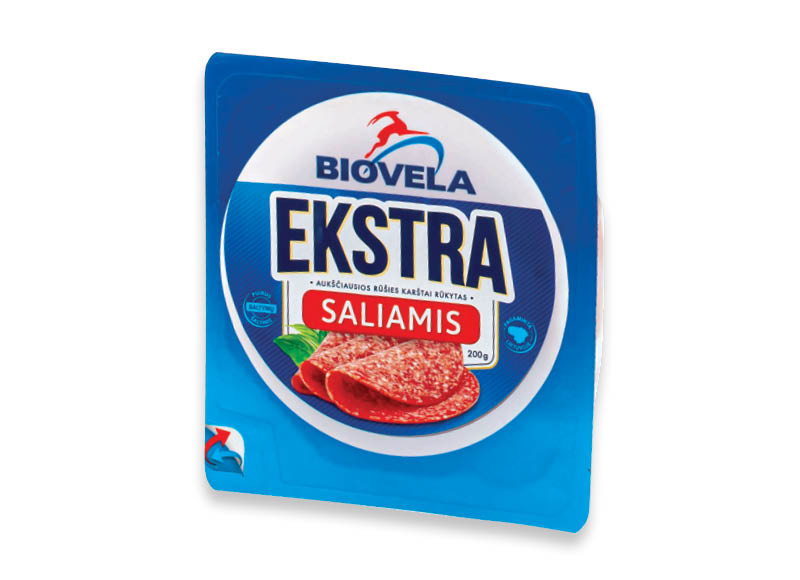Karštai rūkytas saliamis BIOVELA EKSTRA
			, 
				 200 g, 3,19 Eur/vnt.