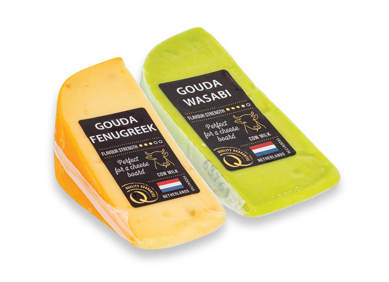 Puskietis fermentinis sūris GOUDA su vasabio prieskoniais, ožragėmis
			, 
				 130 g, 2 rūšių, 19,15 Eur/kg