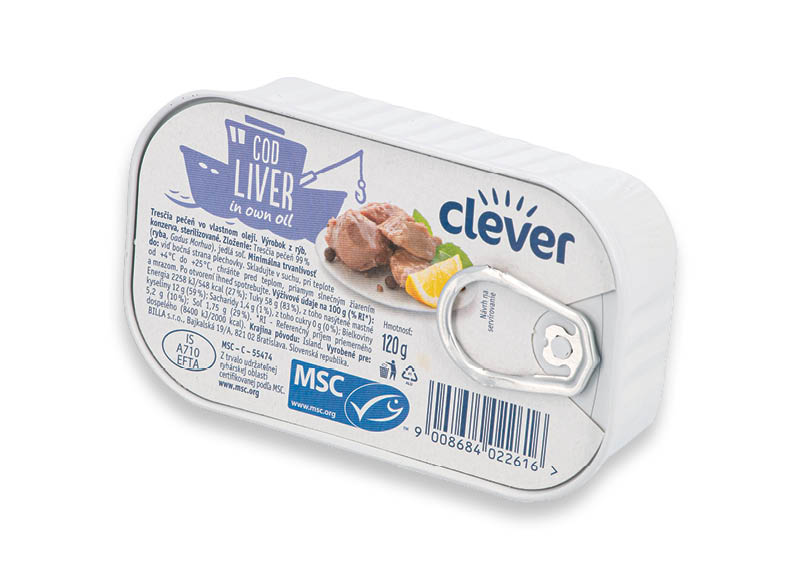 CLEVER menkių kepenėlės savo sultyse
,
120 g, 10,75 Eur/kg CLEVER menkių kepenėlės savo sultyse
,
120 g, 10,75 Eur/kg