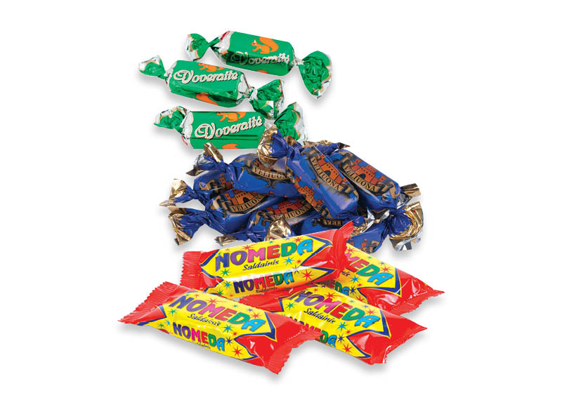Sveriami saldainiai NOMEDA, VELIUONA ir VOVERAITĖ
			, 
				 1 kg, 3 rūšių