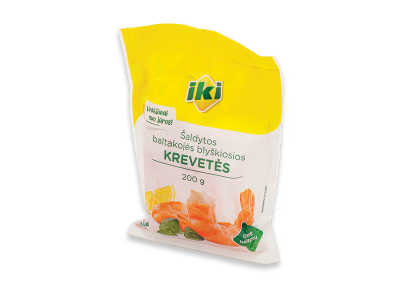 IKI šaldytos apvirtos baltakojės blyškiosios krevetės be kiautų, su oda
			, 
				 200 g, 19,45 Eur/kg
