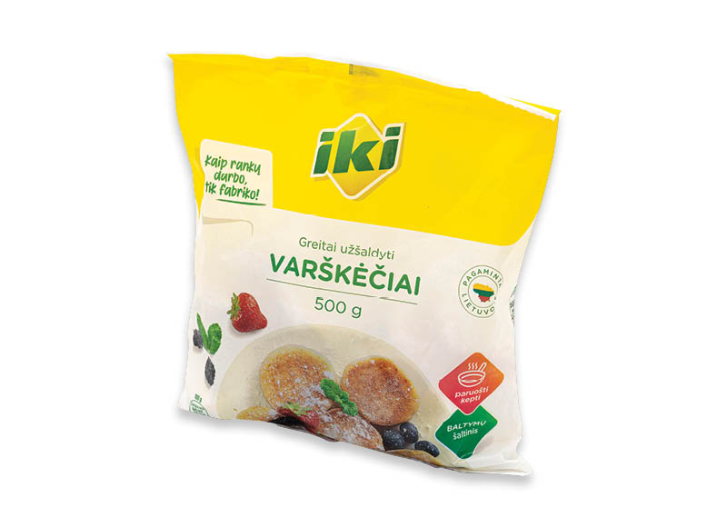 IKI šaldyti varškėčiai
			, 
				 500 g, 3,18 Eur/kg