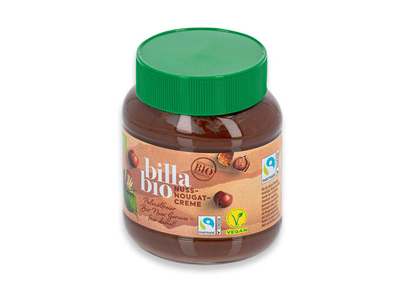 BILLA BIO riešutų kremo ir kakavos užtepėlė
			, 
				 400 g, 9,98 Eur/kg