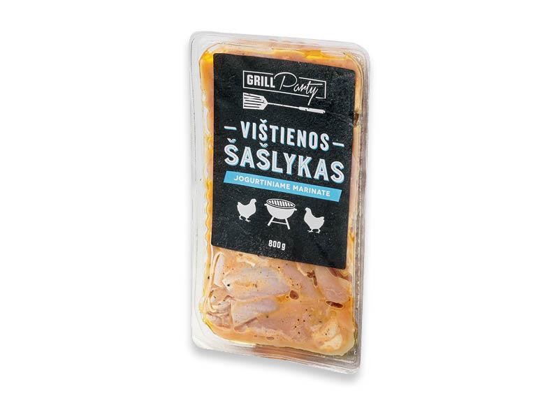 GRILL PARTY vištienos šašlykas jogurtiniame marinate
			, 
				 800 g, 4,99 Eur/kg