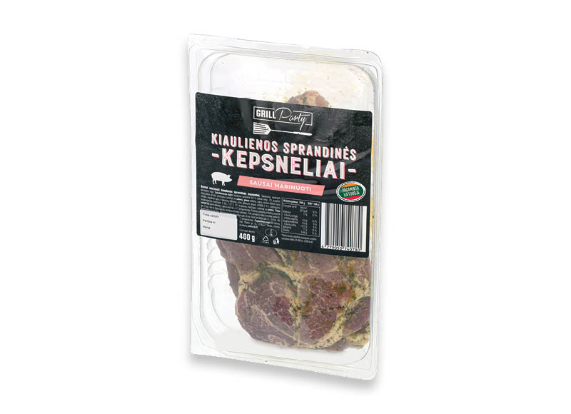GRILL PARTY sausai marinuoti kiaulienos sprandinės kepsneliai
			, 
				 400 g, 9,98 Eur/kg