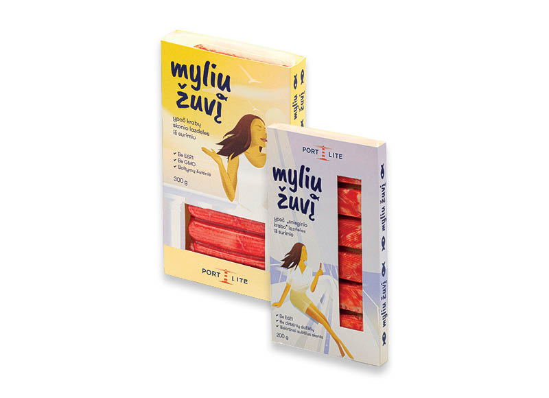 Krabų ir snieginių krabų skonio lazdelėms MYLIU ŽUVĮ
			, 
				 200 g, 300 g, 2 rūšių